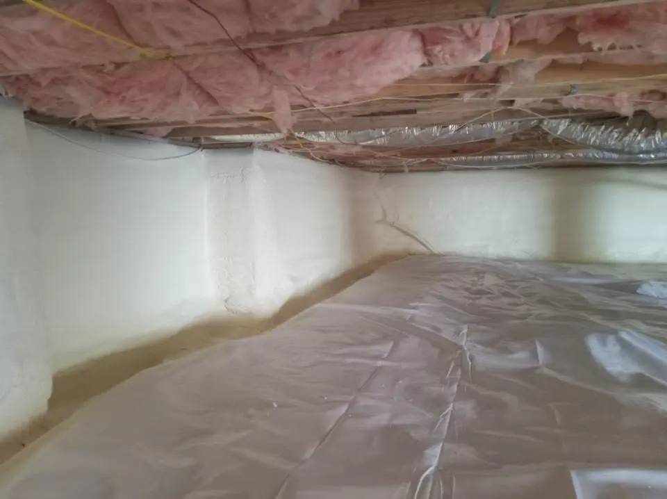 Crawl space encapsulation with closed-cell spray foam for Attic Insulation in Westminster